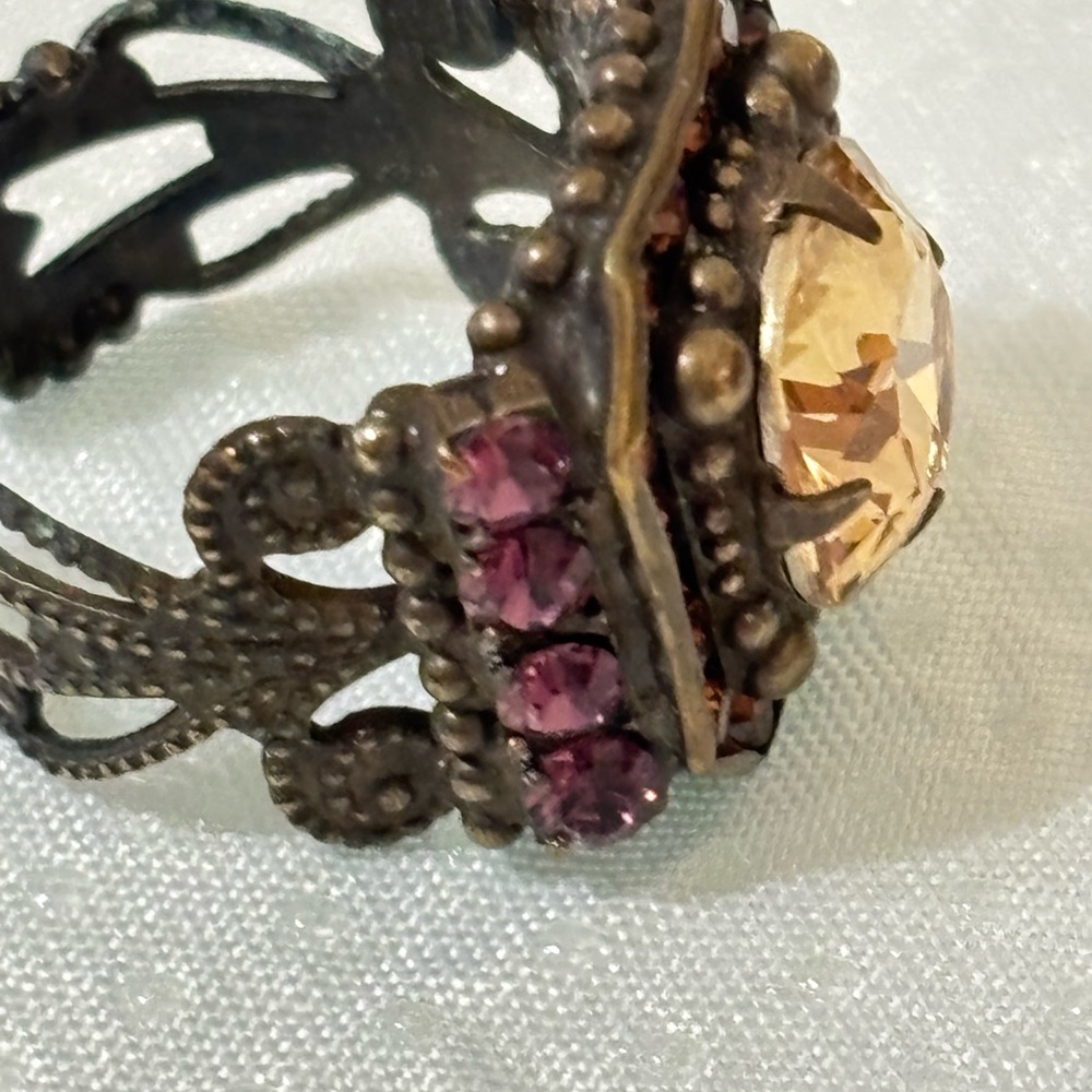 Sorrelli Gold and Purple Statement Ring - Picture 2 of 3